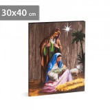 Family Karácsonyi LED-es hangulatkép - fali akasztóval, 2 x AA, 30 x 40 cm 58462