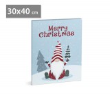 Family Karácsonyi LED-es hangulatkép - fali akasztóval, 2 x AA, 30 x 40 cm