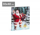 Family Karácsonyi LED-es hangulatkép - fali akasztóval, 2 x AA, 30 x 40 cm