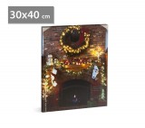 Family Karácsonyi LED-es hangulatkép - fali akasztóval, 2 x AA, 30 x 40 cm