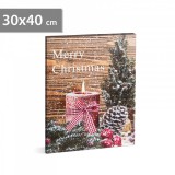 Family Karácsonyi LED-es hangulatkép - fali akasztóval, 2 x AA, 40 x 30 cm 58459