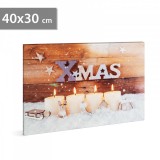 Family Karácsonyi LED-es hangulatkép - fali akasztóval, 2 x AA, 40 x 30 cm 58460