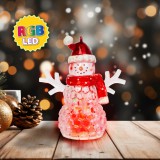 Family Karácsonyi LED-es hóember - piros - RGB LED - 9 x 8 x 5 cm