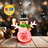 Family Karácsonyi LED-es hóember - zöld - RGB LED - 9 x 8 x 5 cm