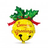 Family Karácsonyi lufi - alumínium fólia - csengettyű - 58 x 78 cm