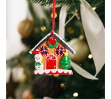 Family Karácsonyi mágneses dekoráció - 2 az 1-ben - mézeskalács házikó hóemberrel - 85 x 75 mm