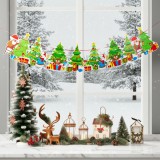 Family Karácsonyi papír girland - 8 db karácsonyfa - 3,5 m