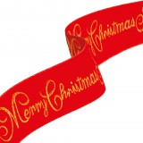 Family Karácsonyi szalag - piros - "Merry Christmas" - 60 x 8 cm