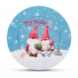 Family Karácsonyi tálca - fém - manós - 33 cm