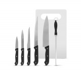 Family Konyhai késkészlet - élezővel, vágódeszkával