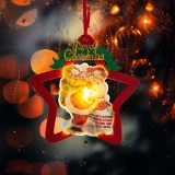 Family LED-es ablakdekor - melegfehér LED - csillag, mikulás - tapadókorongos (58977A)