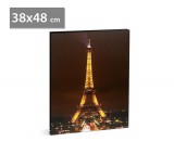 Family LED-es fali hangulatkép - "Eiffel torony" -  2 x AA, 38 x 48 cm