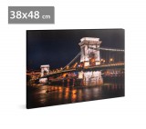 Family LED-es fali hangulatkép - "Lánchíd" -  2 x AA, 38 x 48 cm