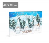 Family LED-es fali hangulatkép - "Let it snow" -  2 x AA, 40 x 30 cm