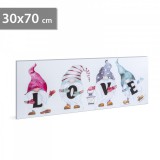 Family LED-es fali hangulatkép - "LOVE" - 2 x AA, 70 x 30 cm
