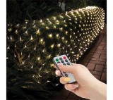 Family LED-es fényháló - 100 db melegfehér LED-del - 1,5 x 1,5 m - 230V - távirányítós