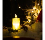 Family LED-es gyertya dekor - 7,5 x 3,6 cm - melegfehér - műanyag