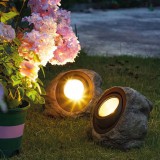 Family LED-es kültéri szolár lámpa - szikla, kő - fehér SMD LED - 20 x 12 x 16 cm