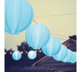 Family LED-es lampion - 1 LED - kék - 2 x AAA