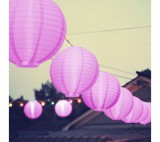 Family LED-es lampion - 1 LED - magenta - 2 x AAA