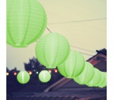 Family LED-es lampion - 1 LED - zöld - 2 x AAA