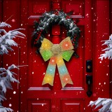 Family LED-es masni dekoráció - fényes - arany - 11 színes LED - 40 x 30 cm