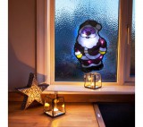 Family LED-es PVC ablakdekor - mikulás - 27 x 17 cm - 3 x AAA