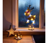 Family LED-es PVC ablakdekor - rénszarvas - 28 x 17 cm - 3 x AAA