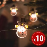 Family LED fényfüzér - hóember - 10 LED - 1,2 méter - melegfehér - 2 x AA 58920