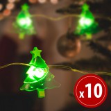 Family LED fényfüzér - karácsonyfa - 10 LED - 1,2 méter - melegfehér - 2 x AA 58922