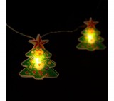 Family LED fényfüzér - karácsonyfa - 10 LED - 1,35 méter - melegfehér - 2 x AA