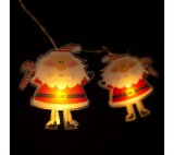 Family LED fényfüzér - mikulás - 10 LED - 1,35 méter - melegfehér - 2 x AA