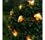 Family LED szolár fényfüzér - méhecske - 2,3 m - 20 LED - melegfehér