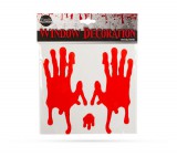 Family Színes gél ablakdekor - véres kéznyomok - 17 x 8 cm