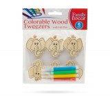 Family Színezhető fa csipesz filctollal - elefánt - 5 cm