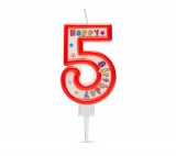 Family Tortagyertya szám  6,5 x 4 cm "5"