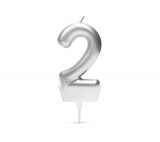 Family Tortagyertya szám  6 x 3 cm "2" - ezüst