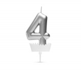 Family Tortagyertya szám  6 x 3 cm "4" - ezüst