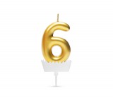 Family Tortagyertya szám  6 x 3 cm "6" - arany