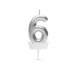 Family Tortagyertya szám  6 x 3 cm "6" - ezüst