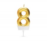 Family Tortagyertya szám  6 x 3 cm "8" - arany