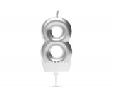 Family Tortagyertya szám  6 x 3 cm "8" - ezüst