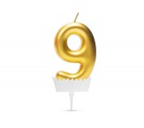 Family Tortagyertya szám  6 x 3 cm "9" - arany