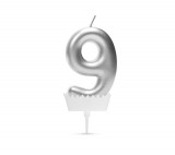 Family Tortagyertya szám  6 x 3 cm "9" - ezüst
