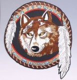 Farkas fej álomfogó hátfelvarró, nagyméretű