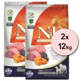 Farmina N&D dog GF PUMPKIN adult medium/maxi, lamb & blueberry - 2 x 12kg