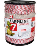 FarmLine Dragon 7 villanypásztor vezeték (Hossz: 400 m | Átmérő: 3.8 mm | Vezetőszálak: 3 x 0,2 mm Niro + 3 x 0,25 Cu | Ellenállás: 0,11 Ohm/m | Szakítószilárdság: 300 kg | Ajánlott kerítéshossz: 19000 m)