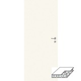 Fehér, festett, tele, papírrács betétes ajtólap BB zárral, 2 db normál pánttal