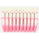 Fehér-pink műanyag Cápa hajcsipesz (10 db) E-05