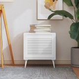 Fehér tömör fenyőfa lamellás szekrényajtó 39,5 x 49,4 cm